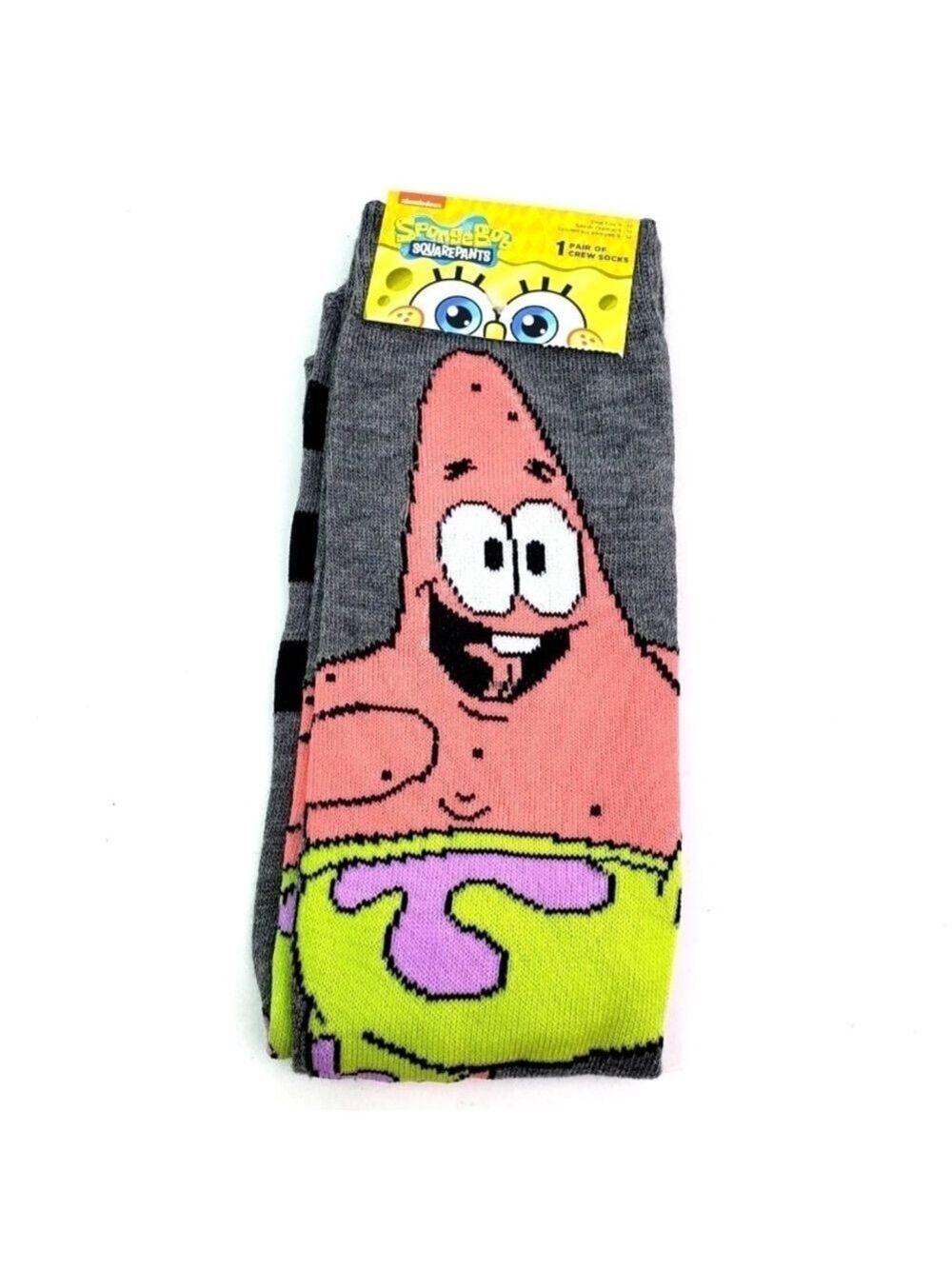 4/$25 SpongeBob SquarePants Patrick Star Crew Socks Unisex